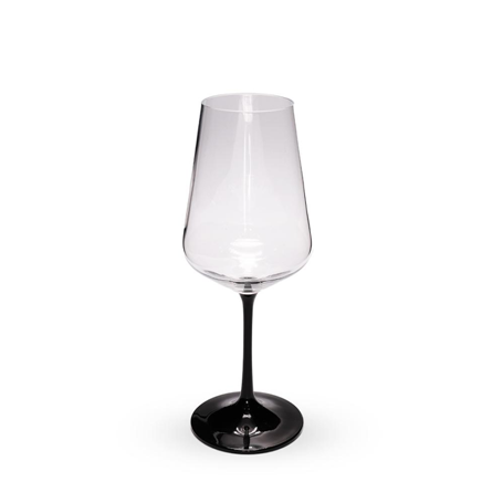 FAUCHON - 6 Wine Glasses with Black Stem 350ml